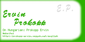 ervin prokopp business card